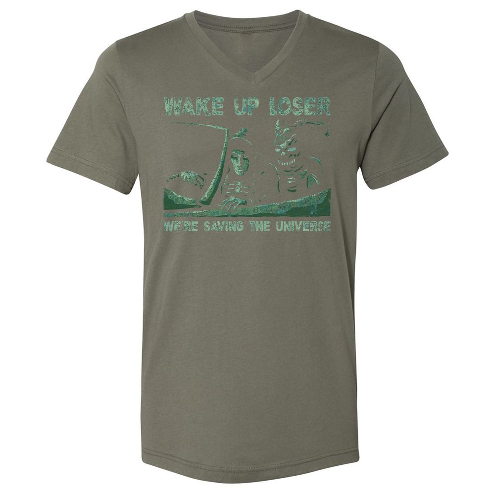 Unisex V-Neck T-Shirt - BUMP5UDE - Military Green - 10