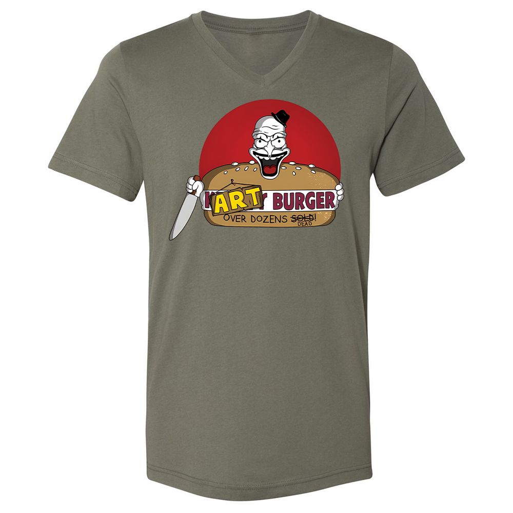 Unisex V-Neck T-Shirt - W7FASM7H - Military Green - 10