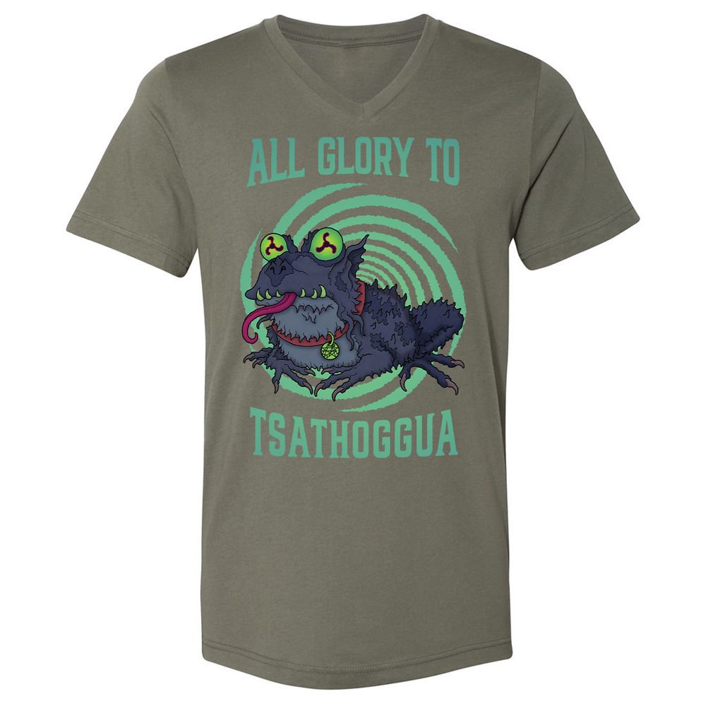Unisex V-Neck T-Shirt - 2R1FEV9B - Military Green - 10