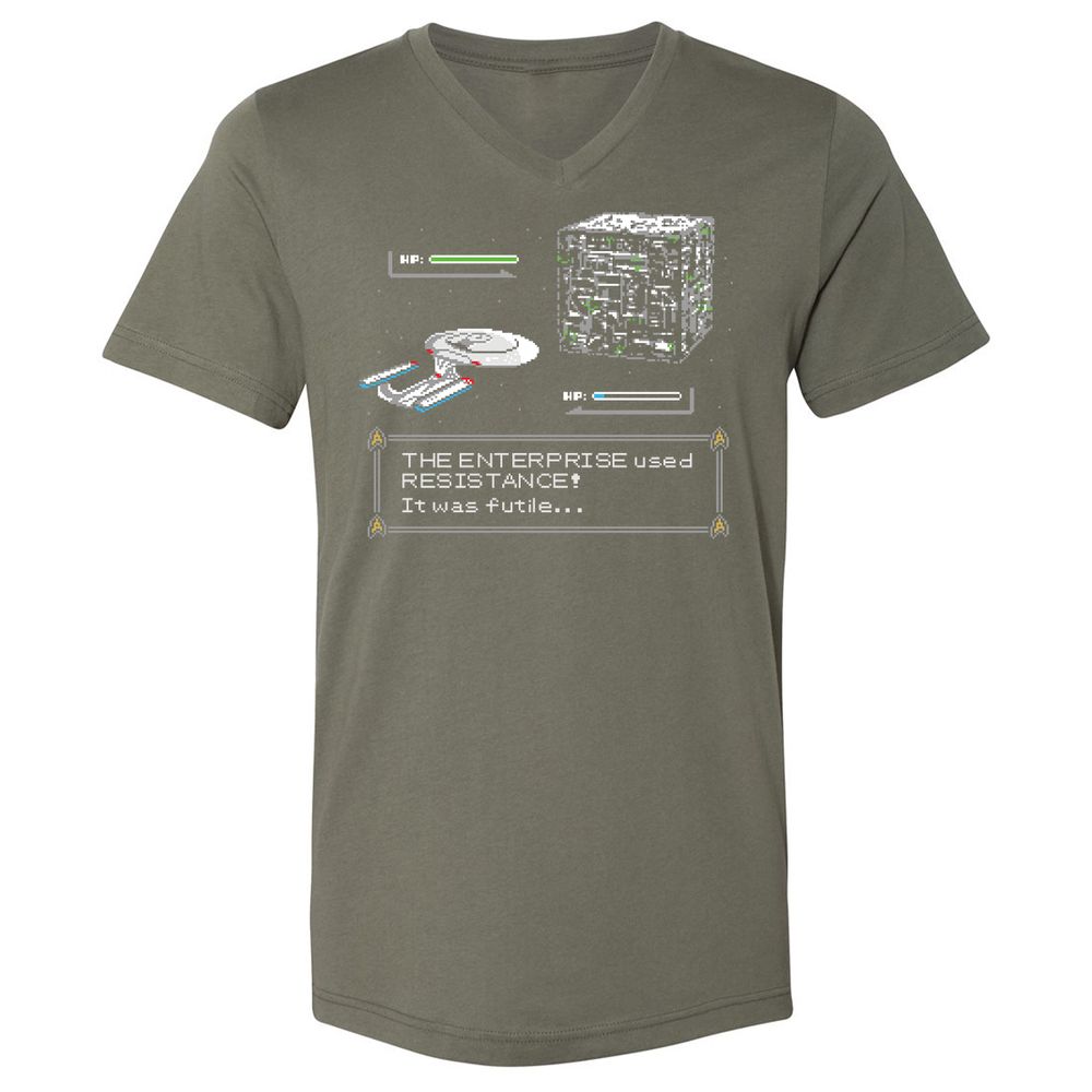 Unisex V-Neck T-Shirt - 4JQ9RP8M - Military Green - 10