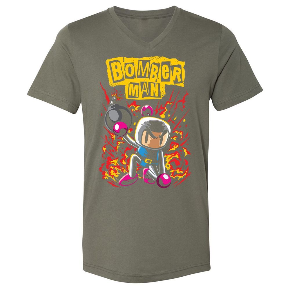 Unisex V-Neck T-Shirt - 7Q7M147A - Military Green - 10