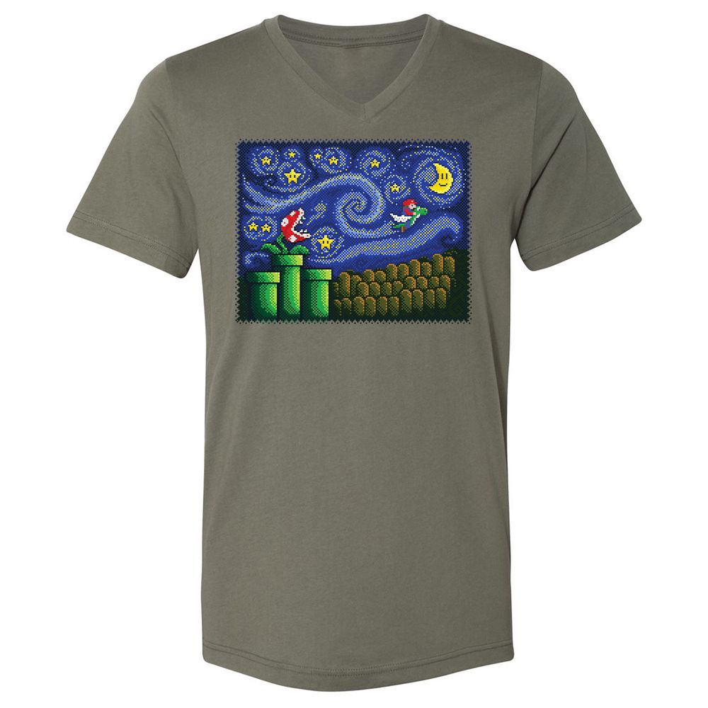 Unisex V-Neck T-Shirt - YNM6H4ZE - Military Green - 10