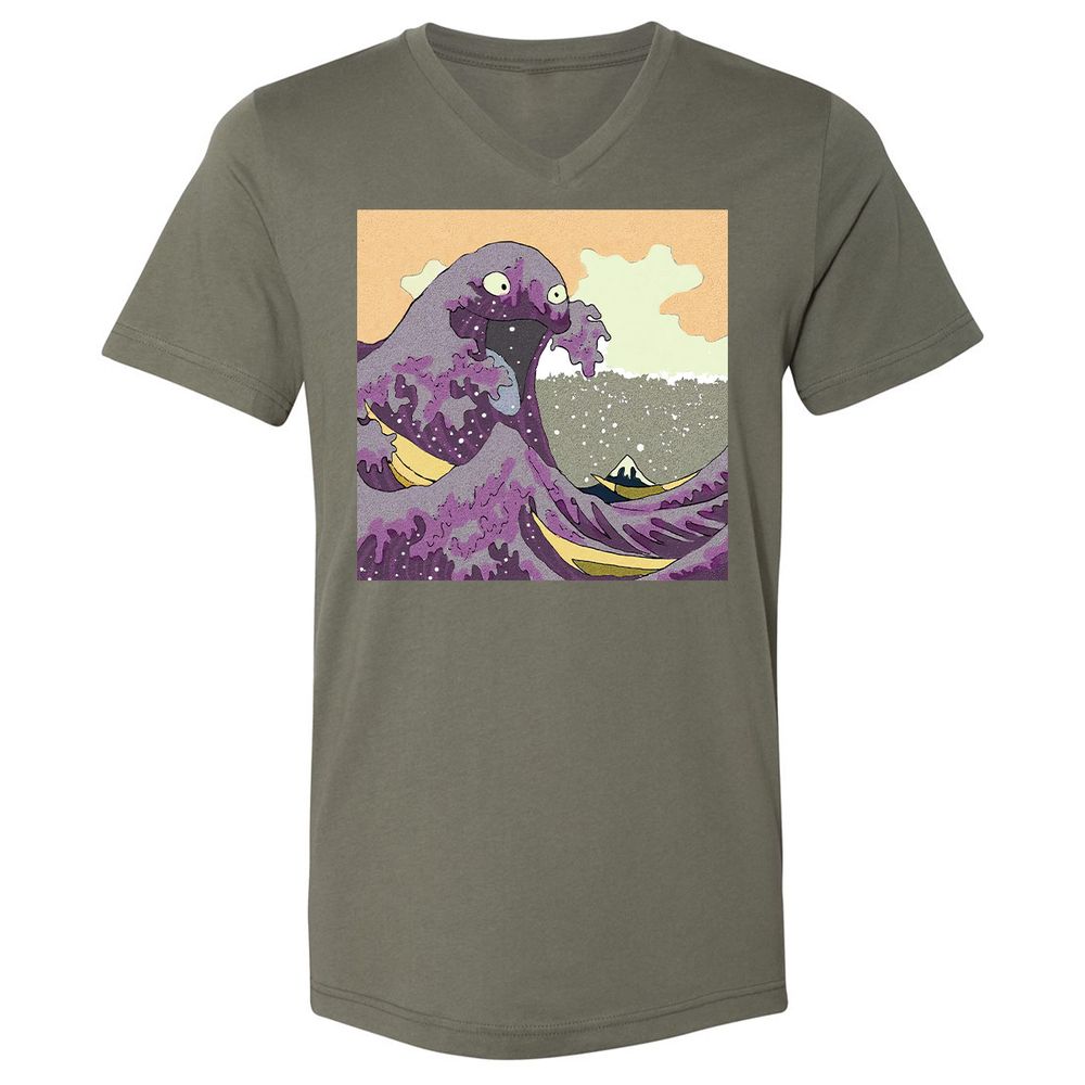 Unisex V-Neck T-Shirt - 9ERJ51Z8 - Military Green - 10