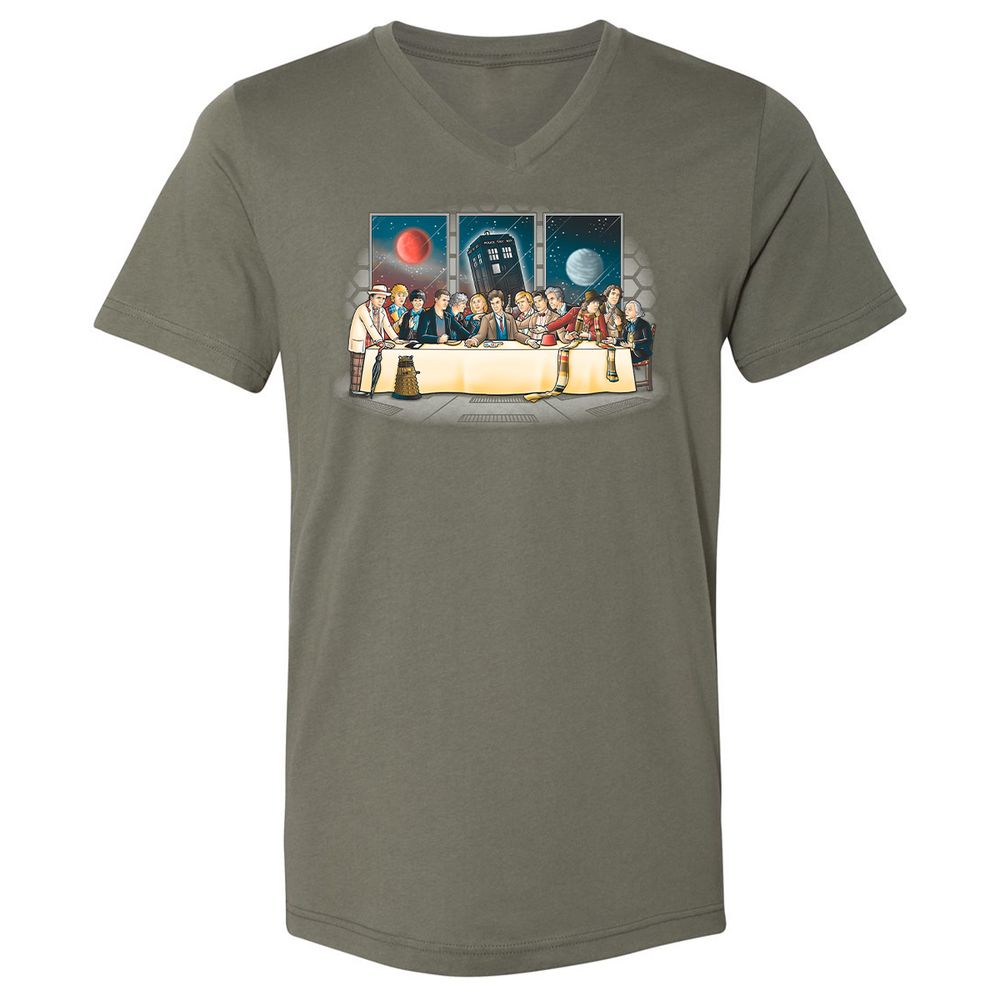 Unisex V-Neck T-Shirt - WQMY8651 - Military Green - 10
