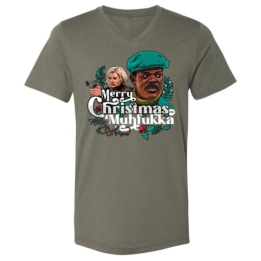 Unisex V-Neck T-Shirt - PVQ6LE66 - Military Green - 10