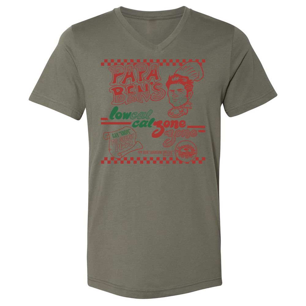 Unisex V-Neck T-Shirt - XF9QK8H6 - Military Green - 10