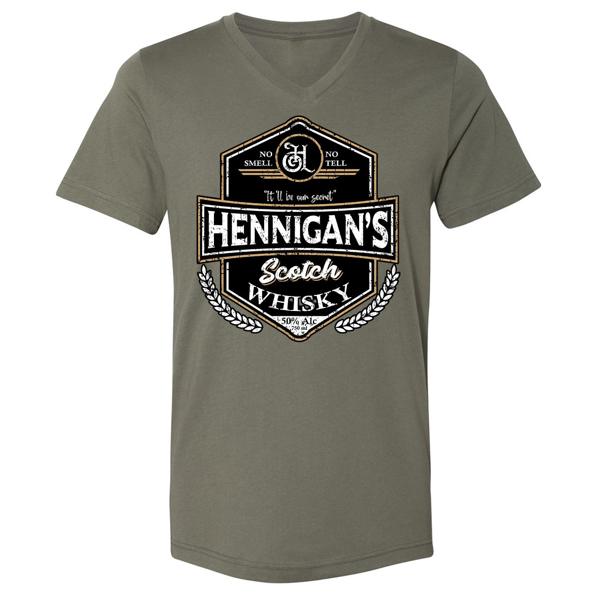 Unisex V-Neck T-Shirt - ZDZFCUSB - Military Green - 10