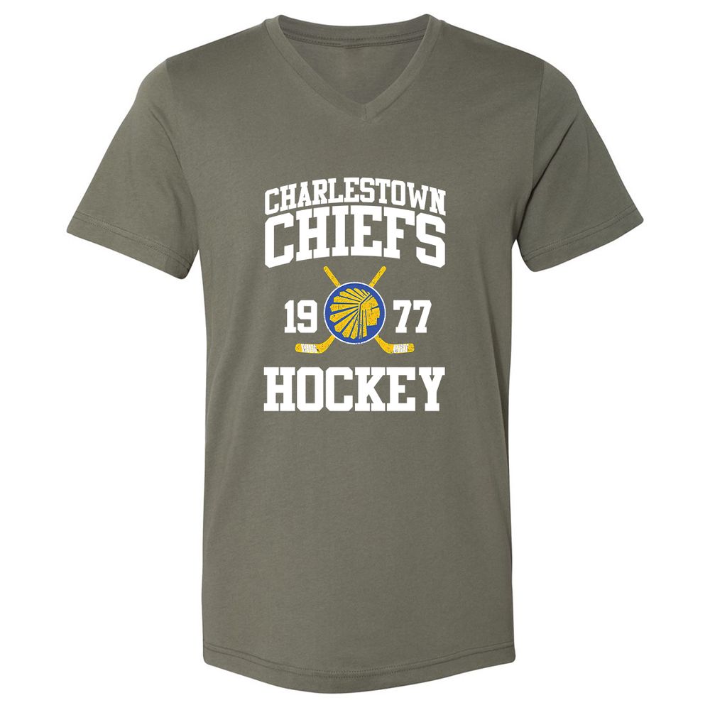 Unisex V-Neck T-Shirt - 2YQDBTJY - Military Green - 10
