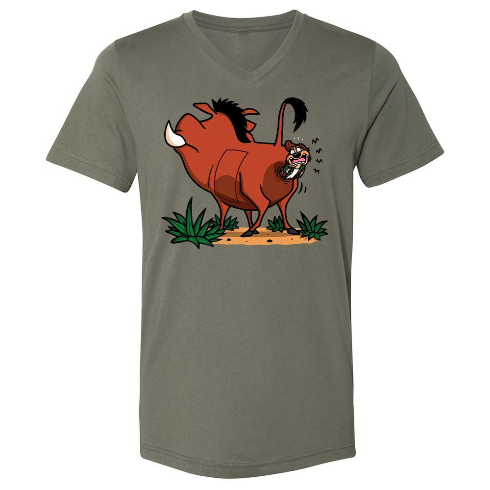 Unisex V-Neck T-Shirt - 1DYQCVG5 - Military Green - 10