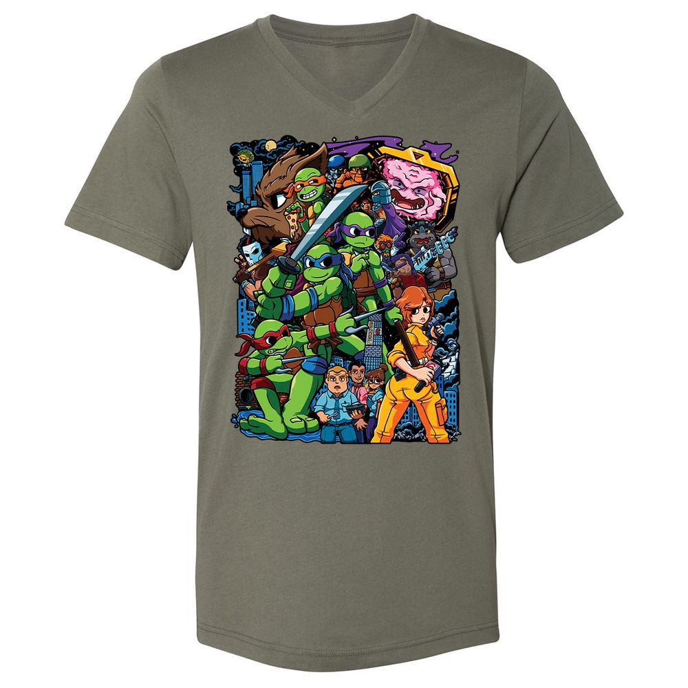 Unisex V-Neck T-Shirt - 4VM2SEBE - Military Green - 10