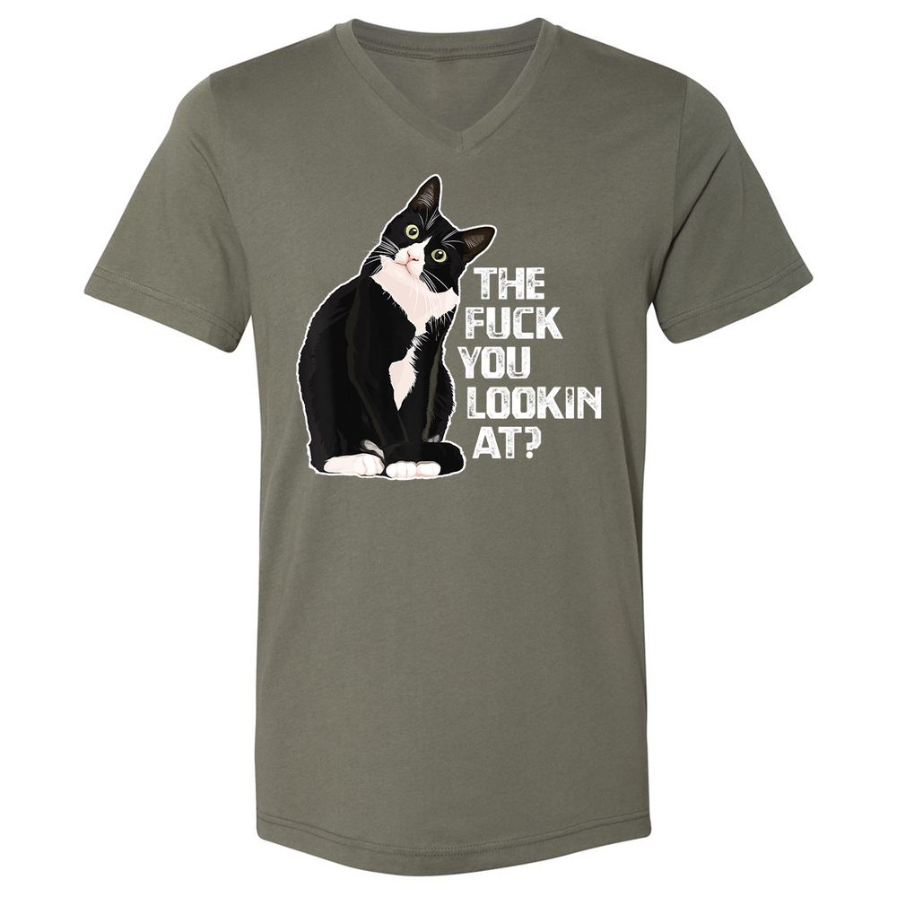 Unisex V-Neck T-Shirt - NWKDUSVB - Military Green - 10