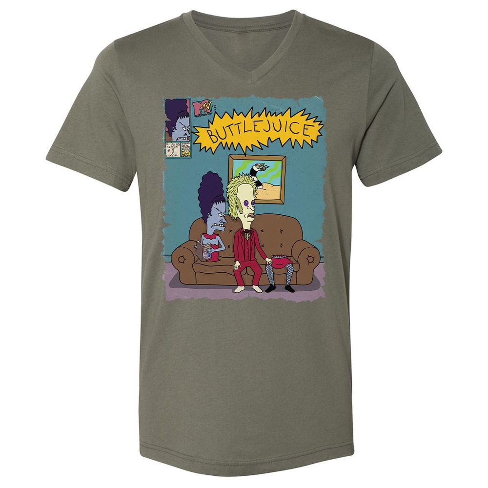 Unisex V-Neck T-Shirt - VS9YVM6L - Military Green - 10