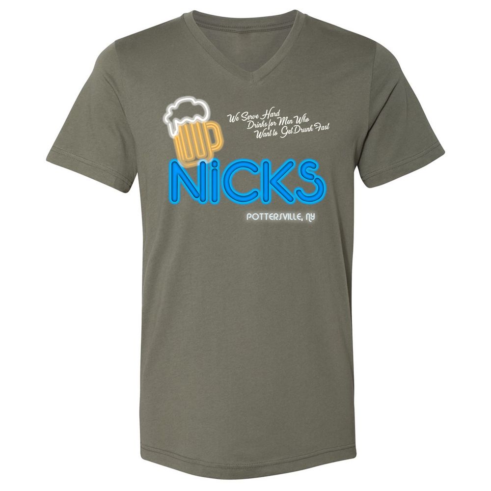 Unisex V-Neck T-Shirt - 6QKXNHTC - Military Green - 10