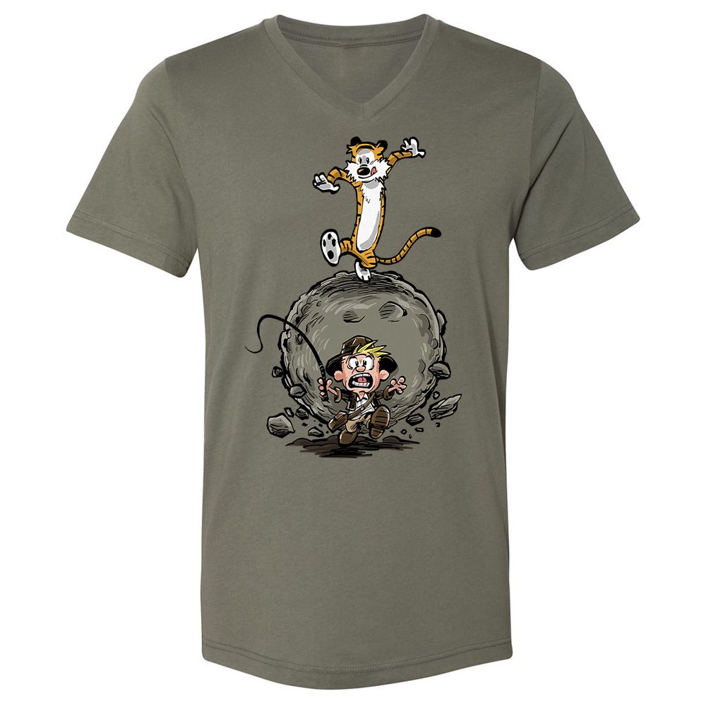 Unisex V-Neck T-Shirt - Y27DQTJR - Military Green - 10
