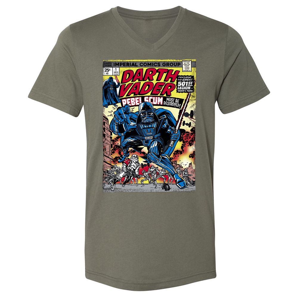 Unisex V-Neck T-Shirt - SB6UK3FJ - Military Green - 10