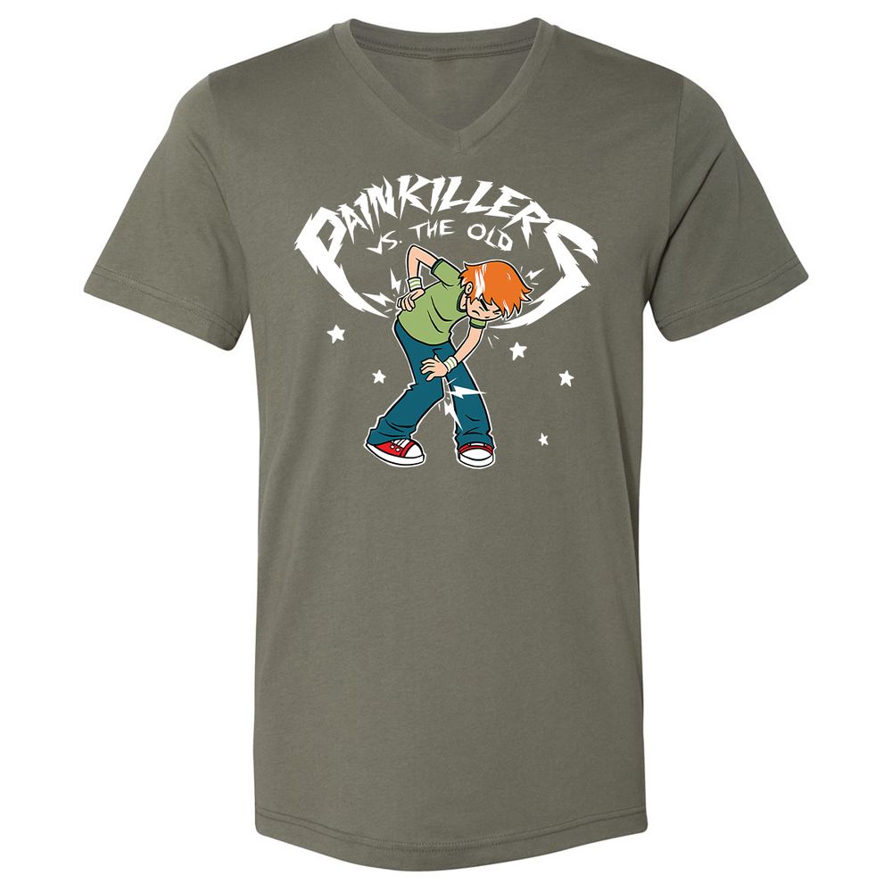 Unisex V-Neck T-Shirt - 7PQJ23S7 - Military Green - 10