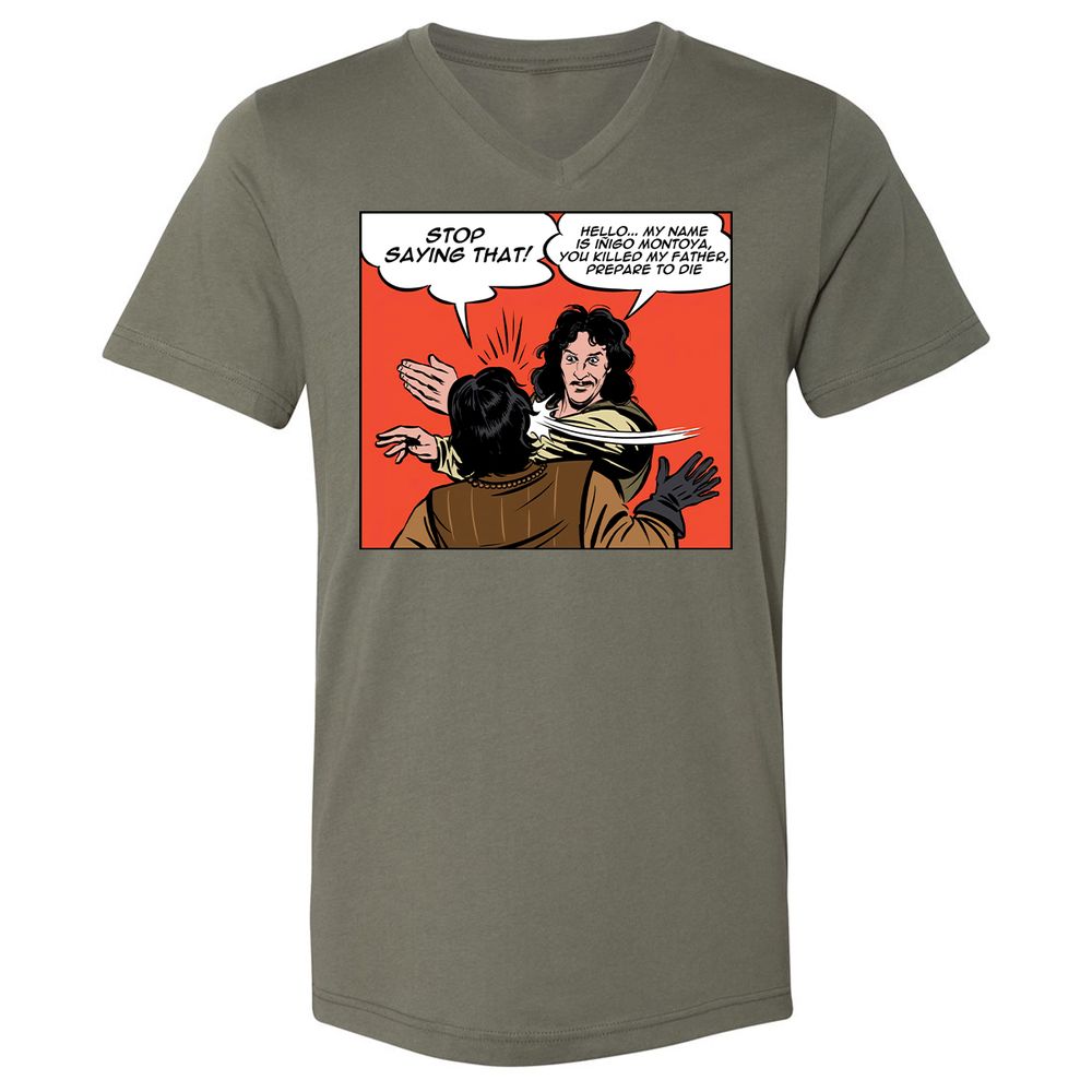 Unisex V-Neck T-Shirt - P96KFTP5 - Military Green - 10