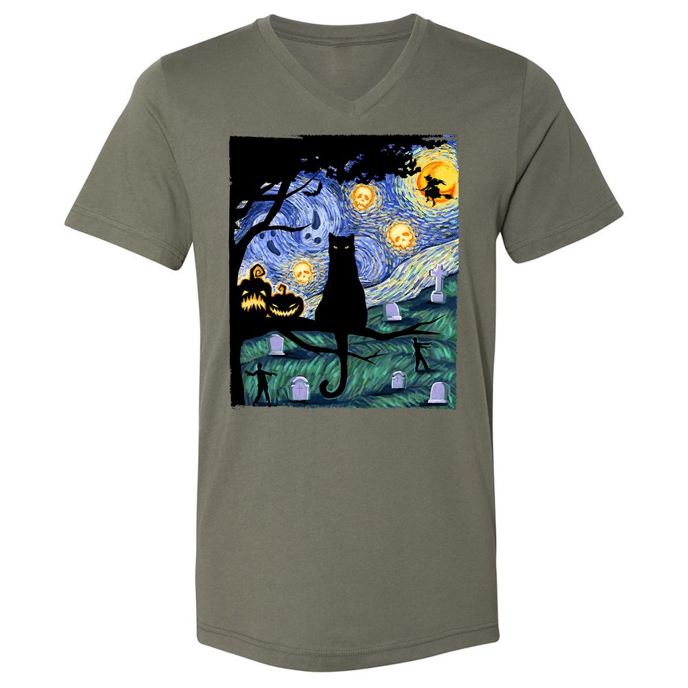 Unisex V-Neck T-Shirt - MFG2B8LN - Military Green - 10