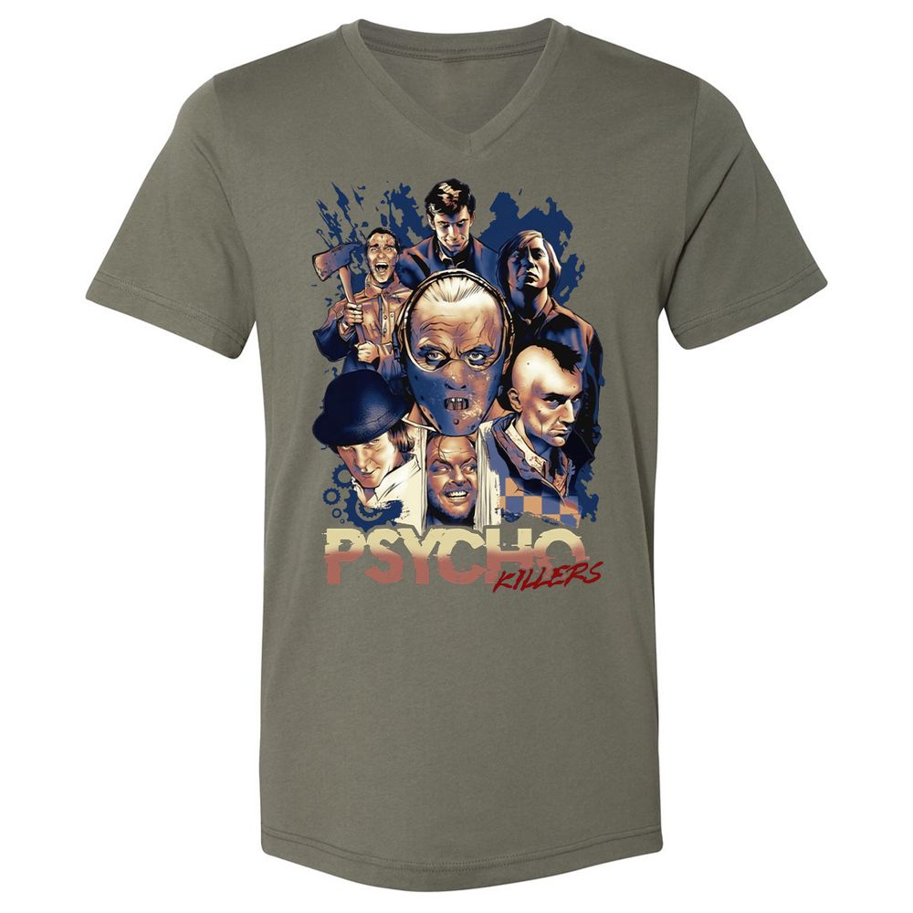 Unisex V-Neck T-Shirt - WVM5TLHR - Military Green - 10