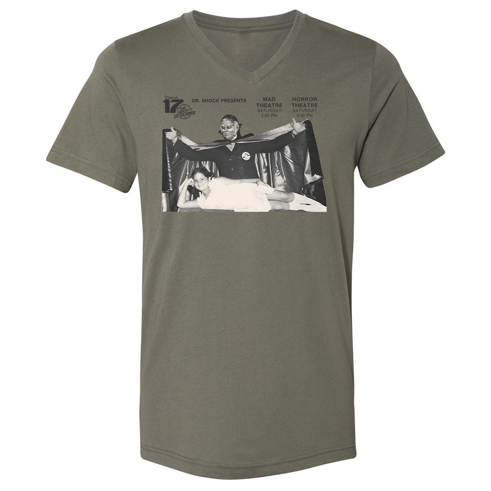 Unisex V-Neck T-Shirt - FJDKZ273 - Military Green - 10