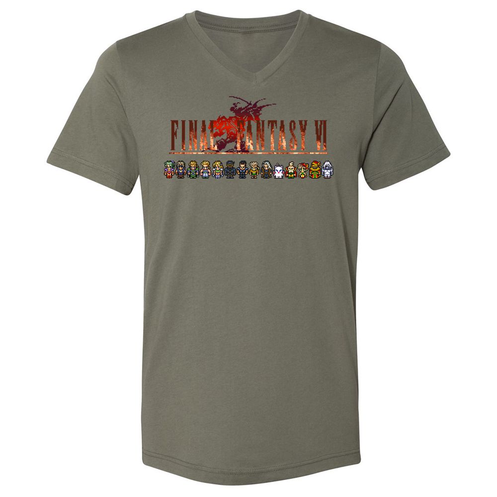 Unisex V-Neck T-Shirt - TE4GHWS2 - Military Green - 10