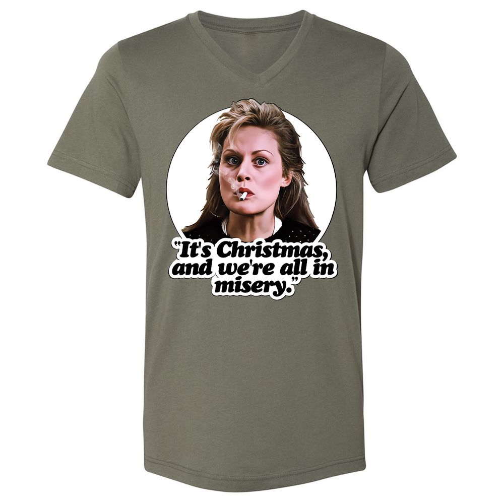Unisex V-Neck T-Shirt - VQAU5RWZ - Military Green - 10