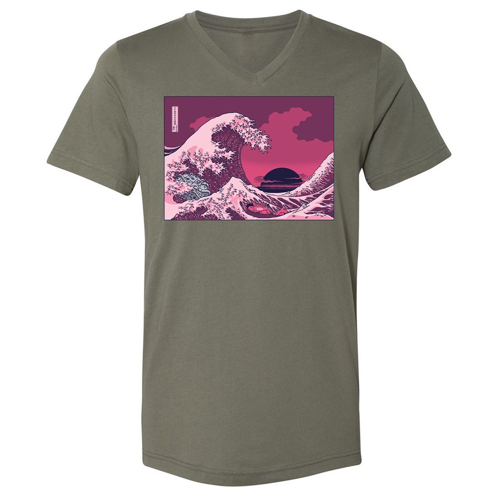 Unisex V-Neck T-Shirt - X3K16NQX - Military Green - 10