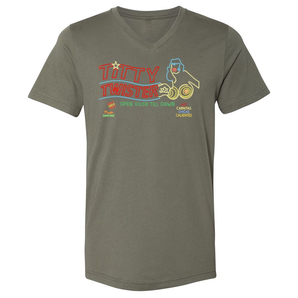 Unisex V-Neck T-Shirt - C4A3BBA9 - Military Green - 10