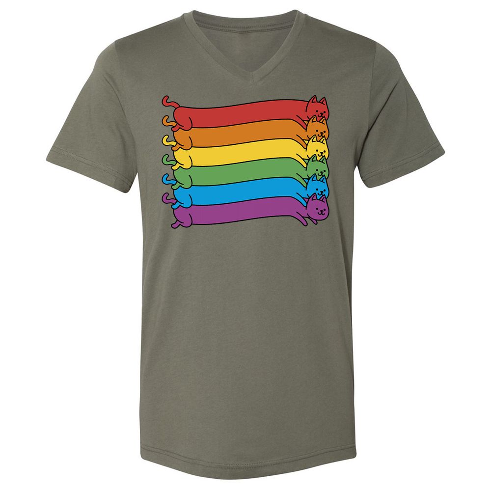 Unisex V-Neck T-Shirt - 6SH7MYTG - Military Green - 10