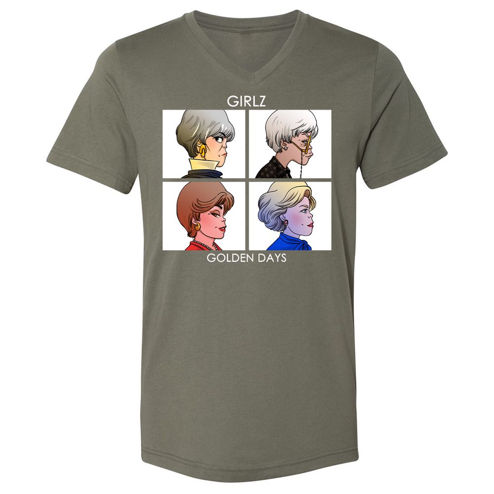 Unisex V-Neck T-Shirt - EMEHLG3C - Military Green - 10