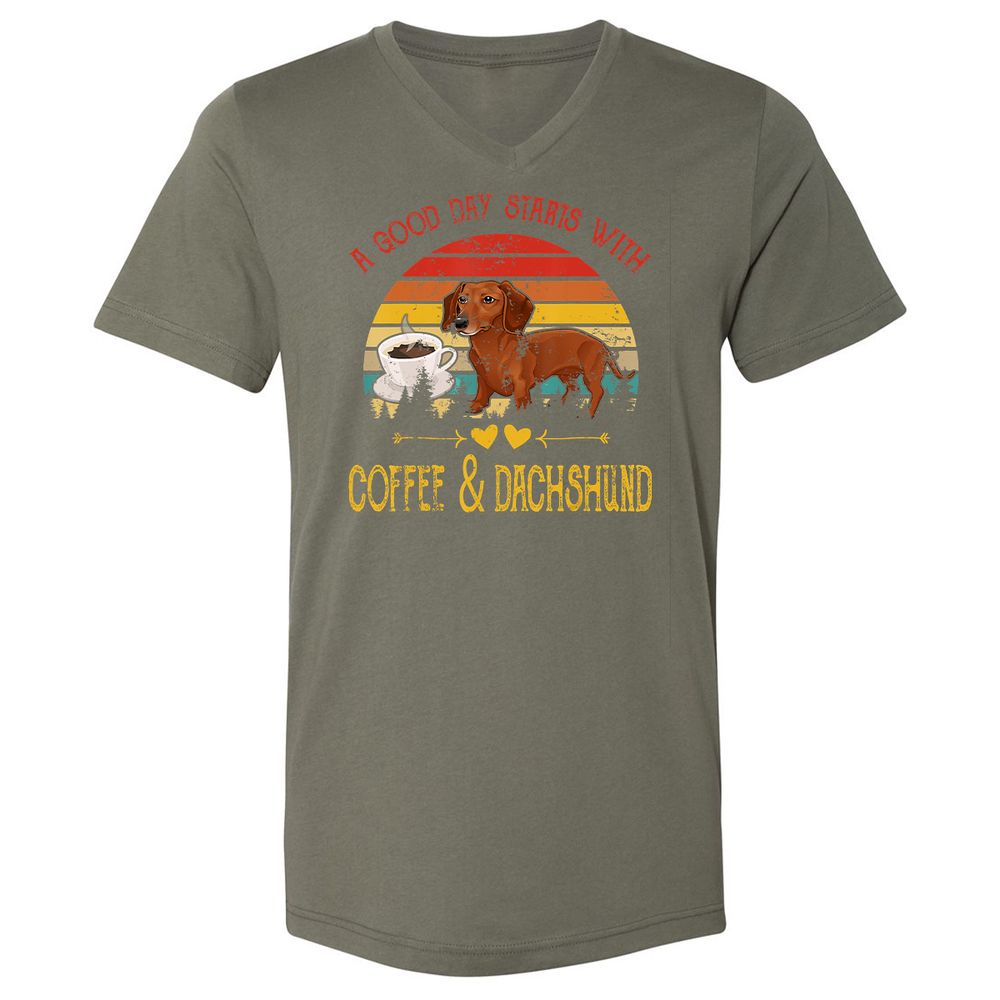 Unisex V-Neck T-Shirt - Y6U5B1AL - Military Green - 10