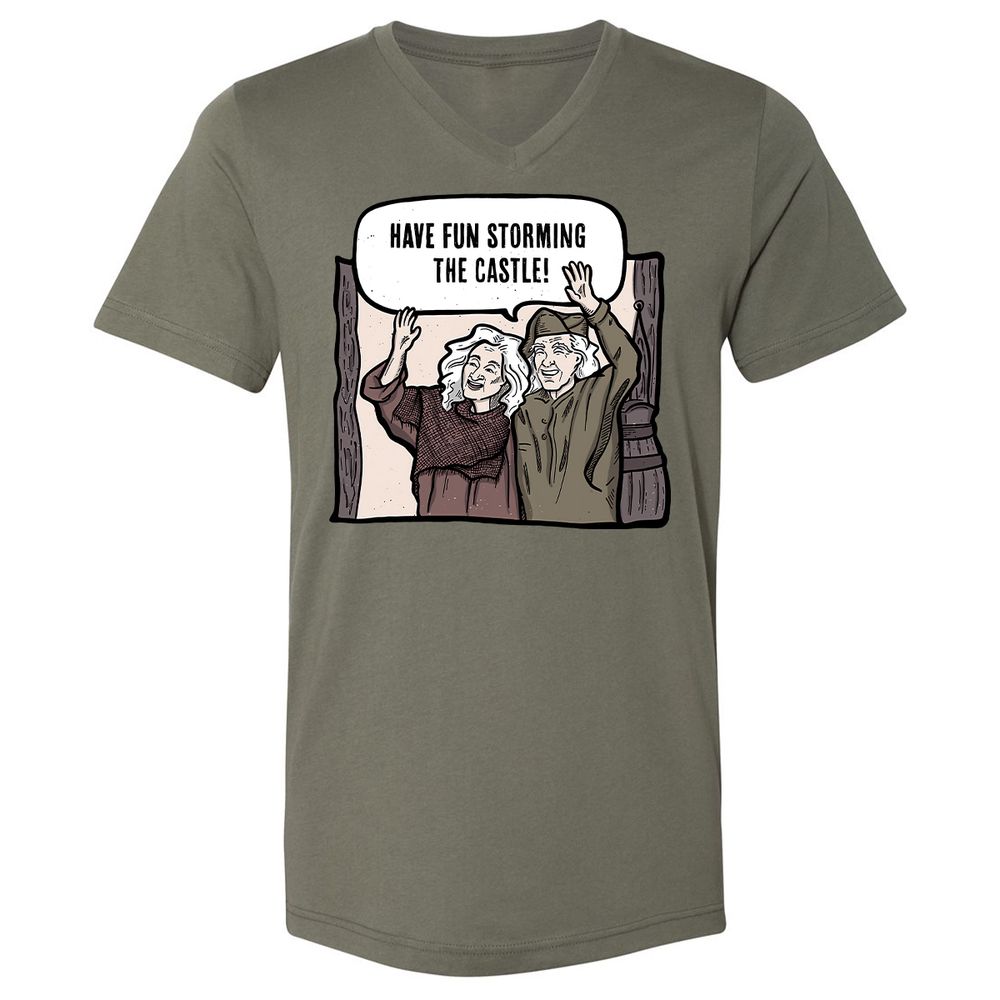 Unisex V-Neck T-Shirt - 9MGECZKQ - Military Green - 10