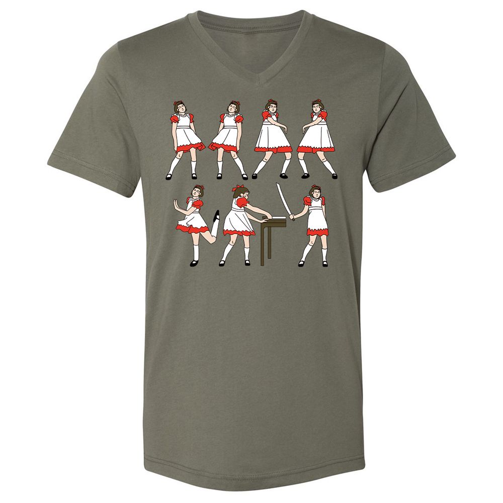 Unisex V-Neck T-Shirt - TVJDPEMT - Military Green - 10