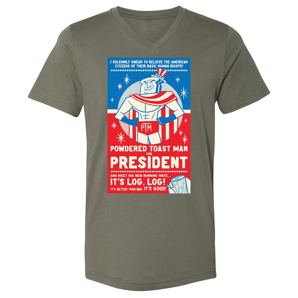 Unisex V-Neck T-Shirt - 22QSRA2A - Military Green - 10