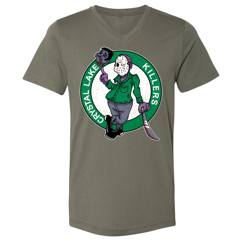 Unisex V-Neck T-Shirt - ADLVUVR4 - Military Green - 10