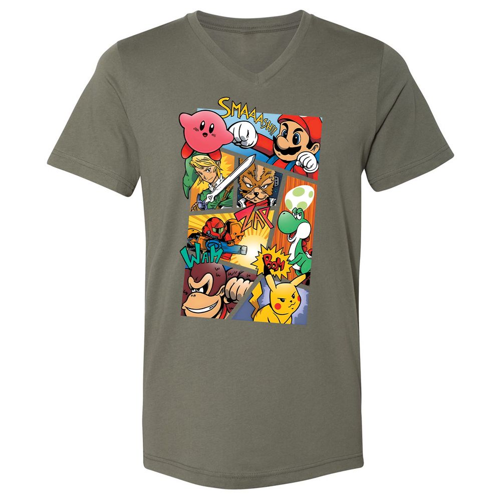 Unisex V-Neck T-Shirt - 29HE1BTW - Military Green - 10