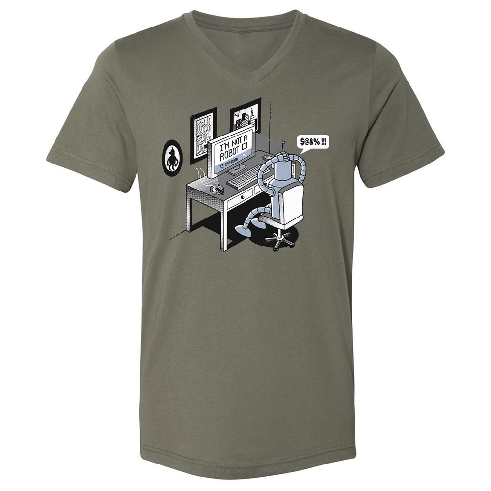 Unisex V-Neck T-Shirt - T6VA6F1U - Military Green - 10