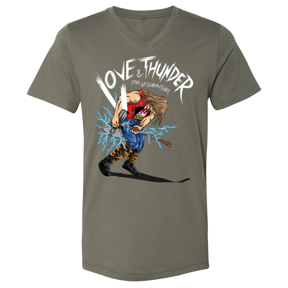 Unisex V-Neck T-Shirt - CT7SFC6G - Military Green - 10