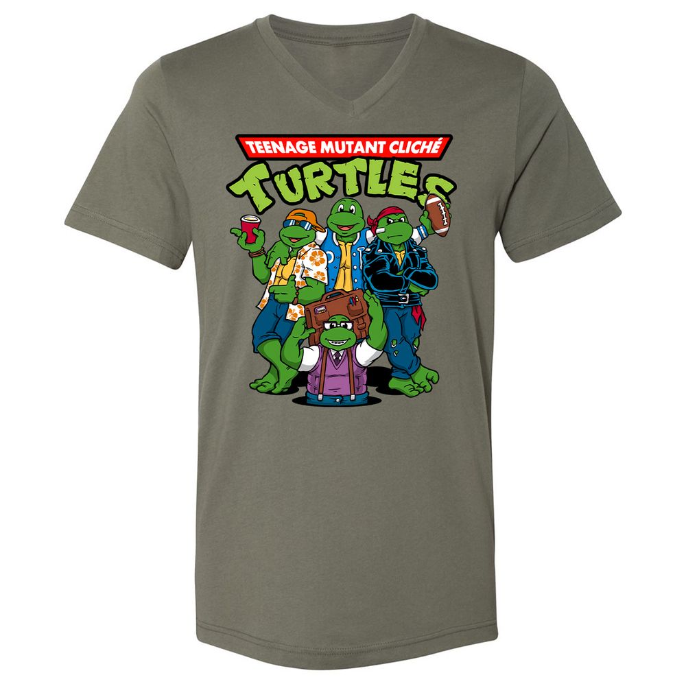 Unisex V-Neck T-Shirt - 3LPKZAGZ - Military Green - 10