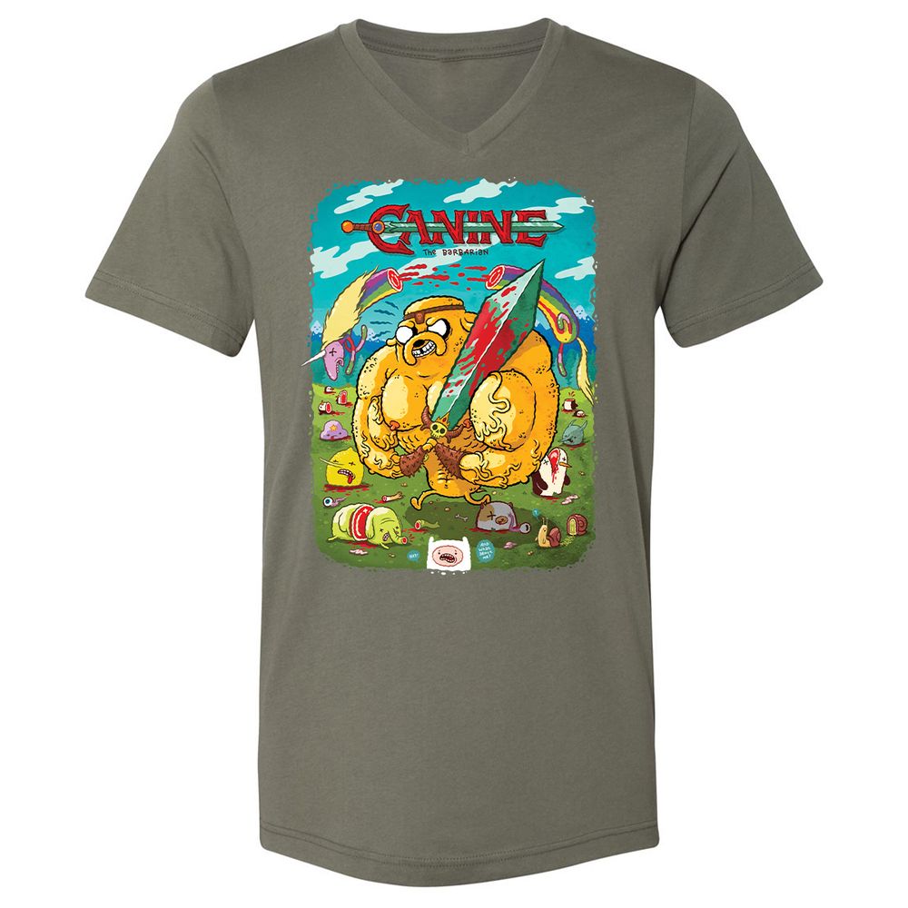 Unisex V-Neck T-Shirt - 4C6LXY9K - Military Green - 10