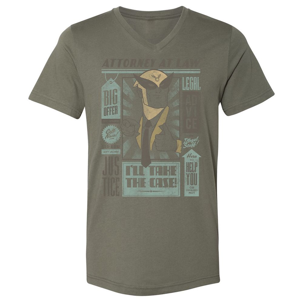 Unisex V-Neck T-Shirt - 7T4FBEZ7 - Military Green - 10