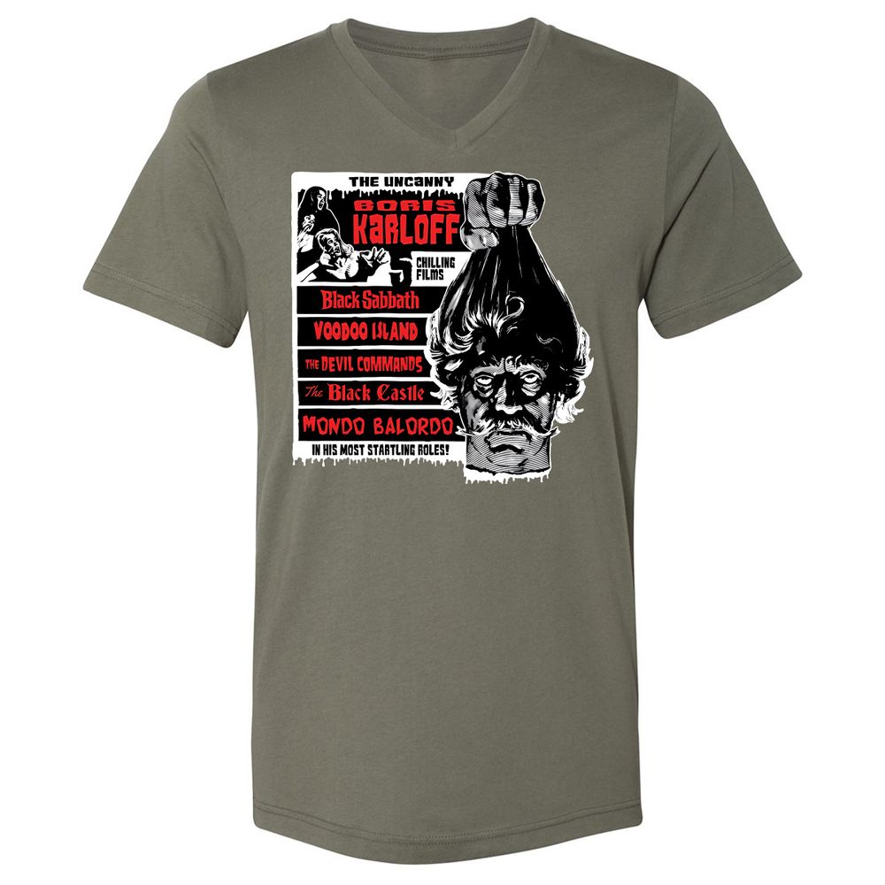 Unisex V-Neck T-Shirt - UY9KG73G - Military Green - 10