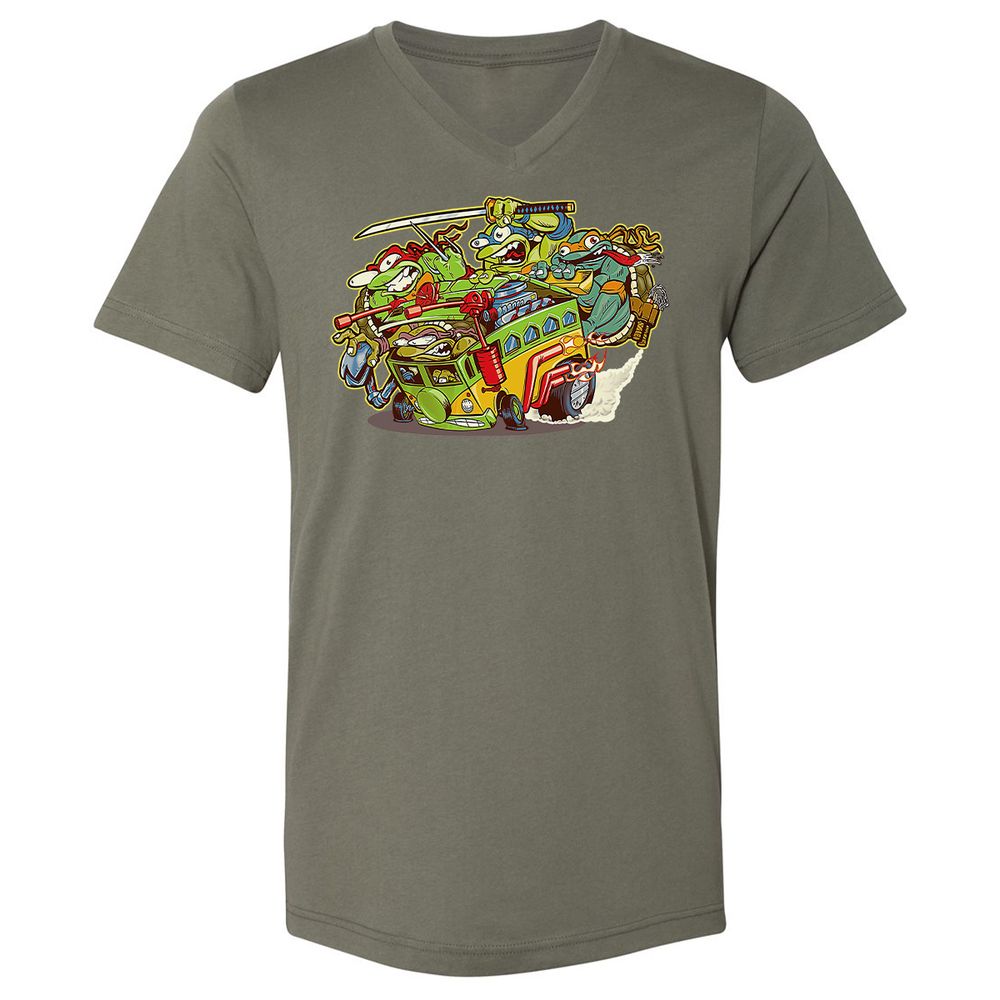Unisex V-Neck T-Shirt - ASWHLLMW - Military Green - 10