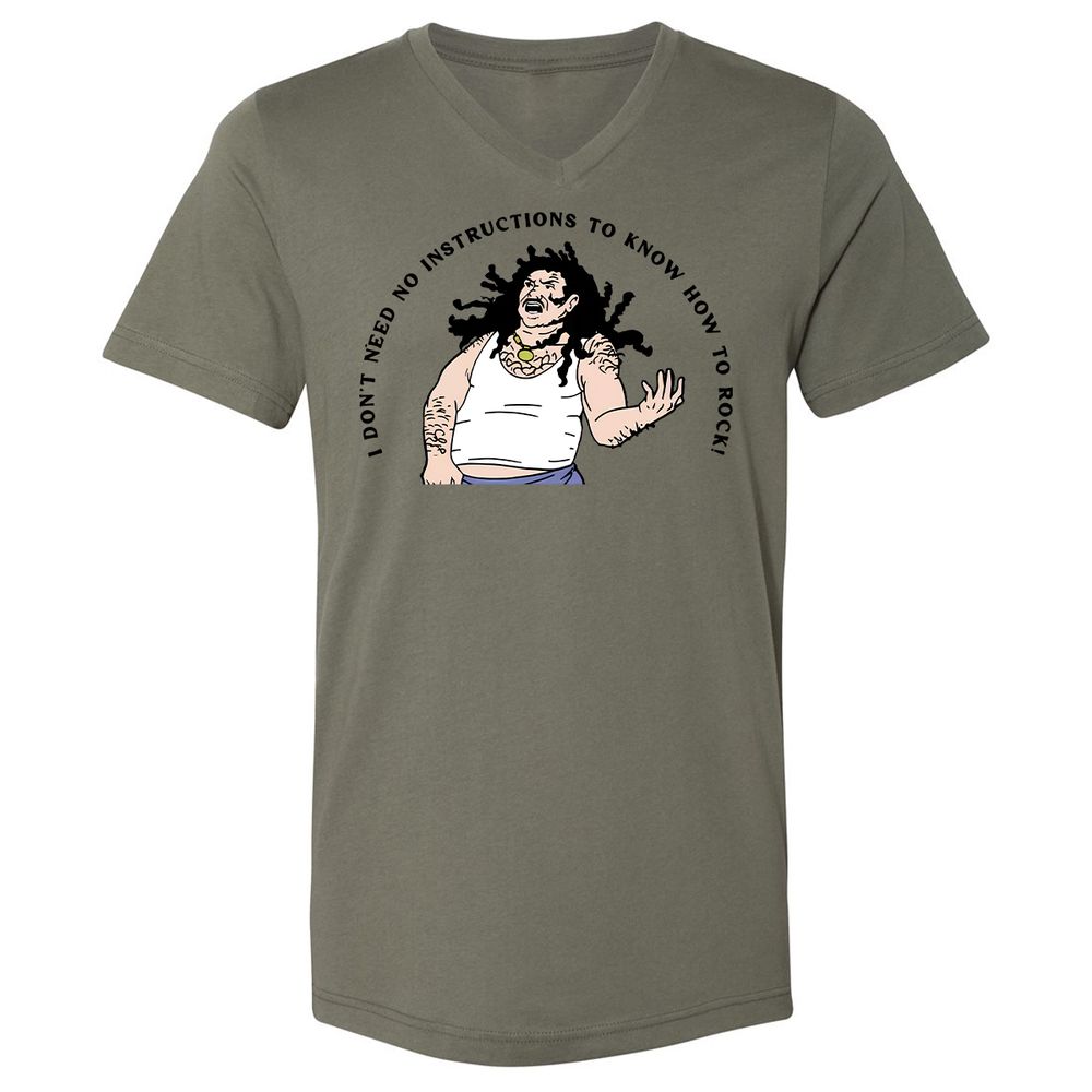 Unisex V-Neck T-Shirt - Y5BYVVDJ - Military Green - 10