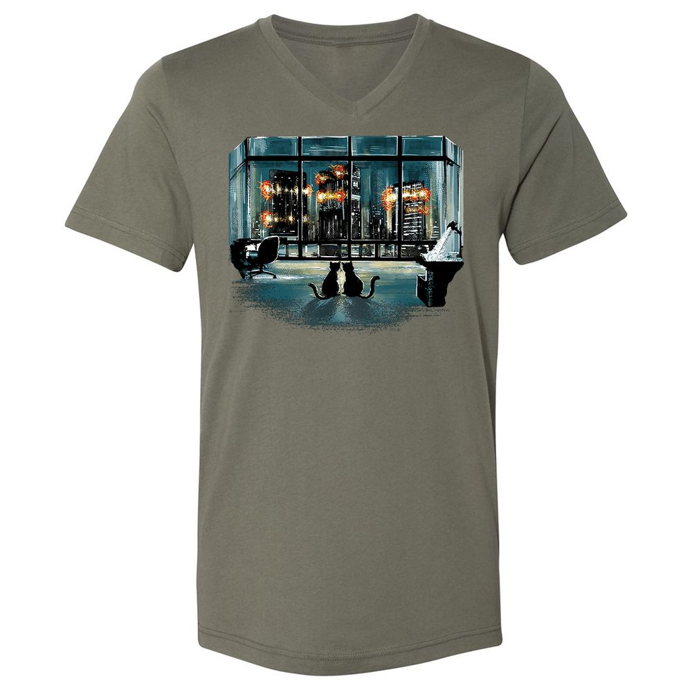 Unisex V-Neck T-Shirt - F5KD8V1S - Military Green - 10