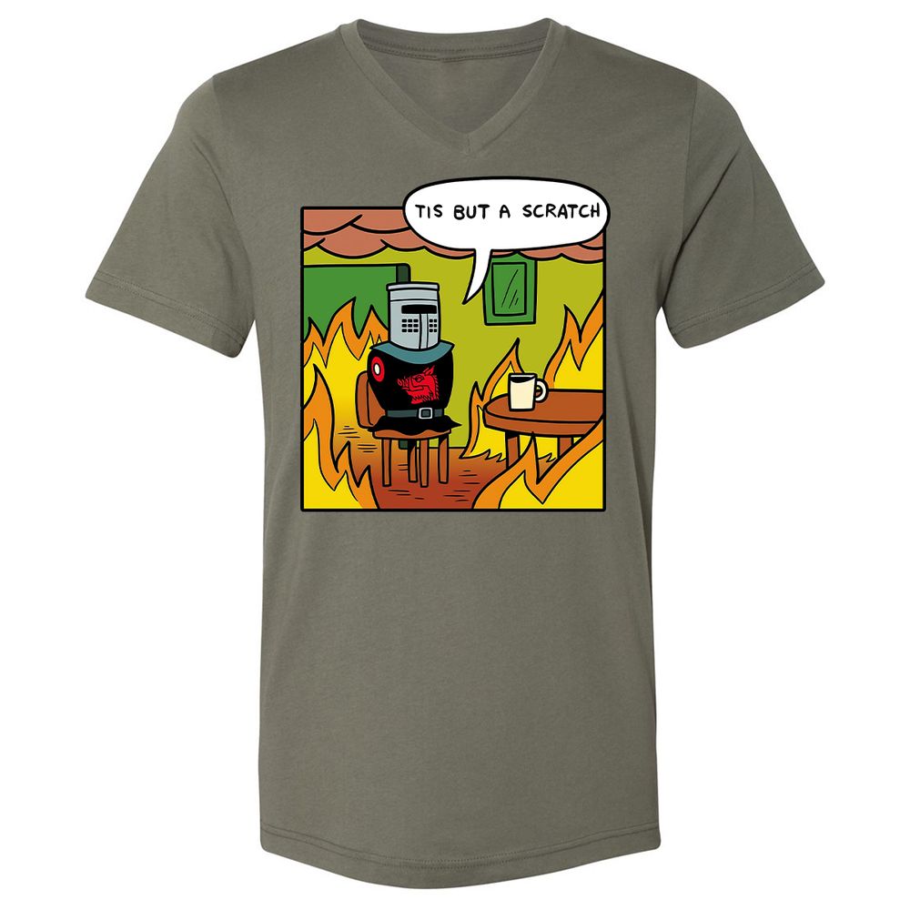 Unisex V-Neck T-Shirt - B2739Q57 - Military Green - 10