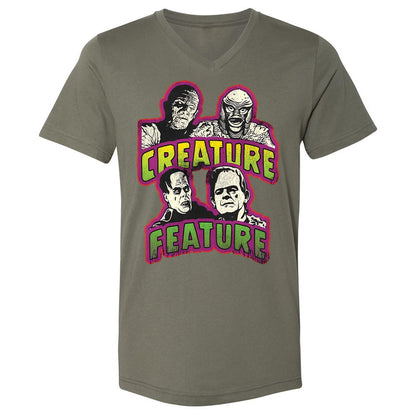 Unisex V-Neck T-Shirt - E3QD1JTW - Military Green - 10