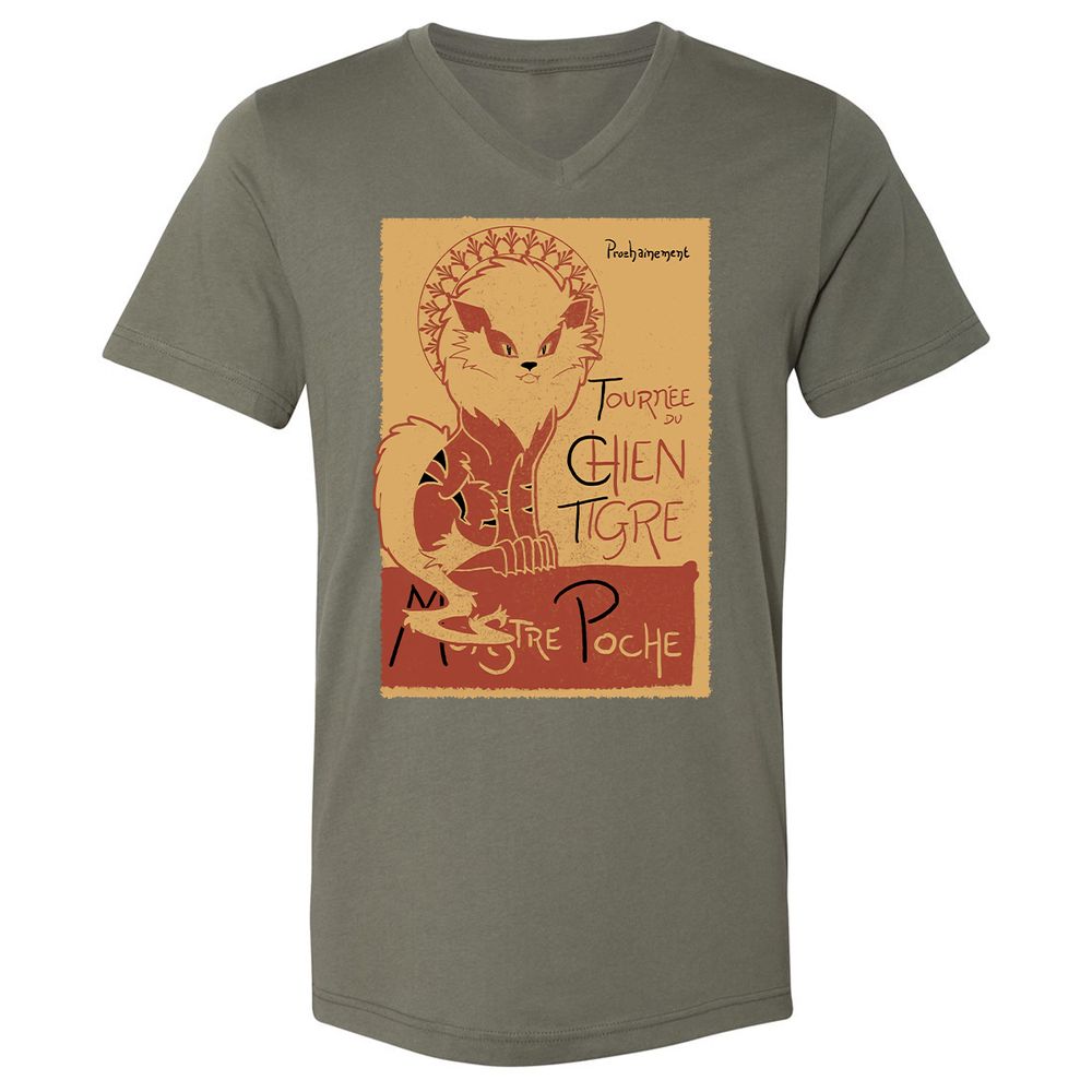 Unisex V-Neck T-Shirt - RN5LJTZE - Military Green - 10