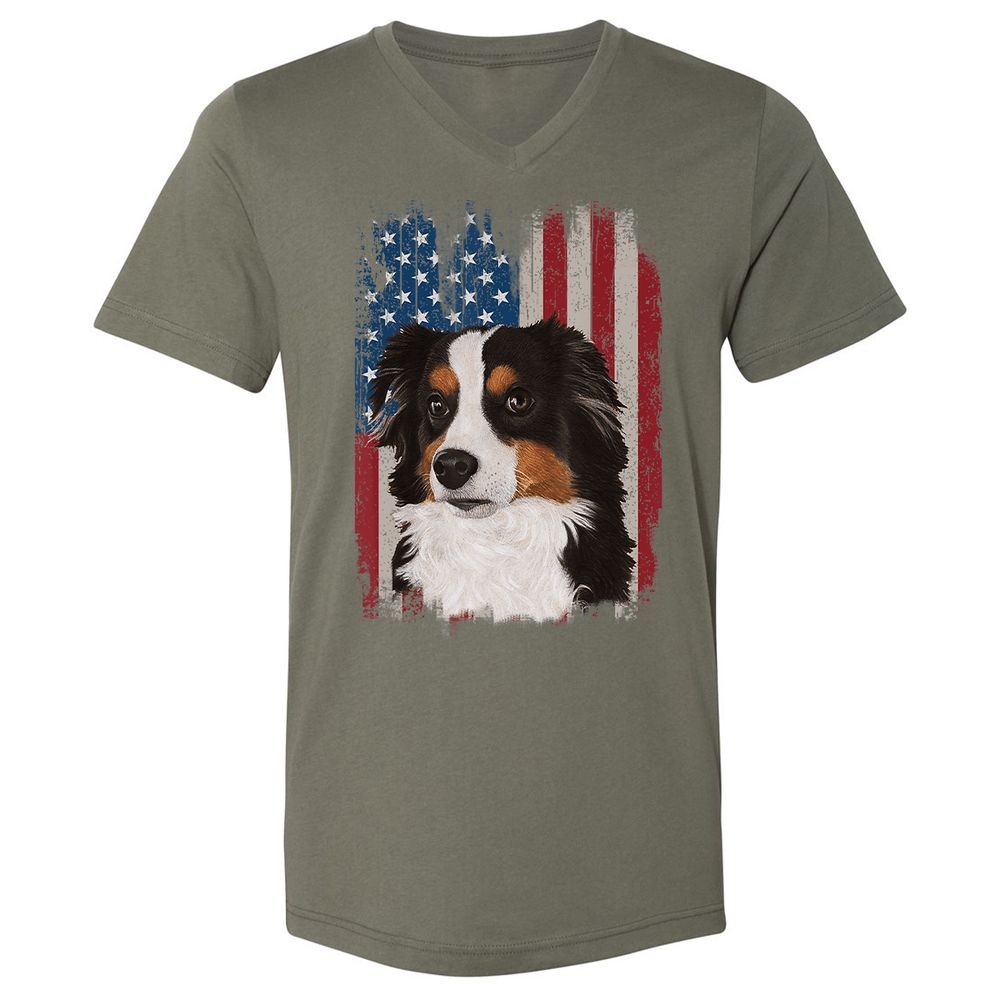 Unisex V-Neck T-Shirt - 1FRJDT65 - Military Green - 10