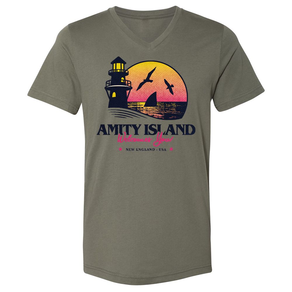 Unisex V-Neck T-Shirt - A5KM9H3R - Military Green - 10